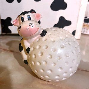 MINI COW GOLF BALL PIGGY BANK